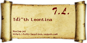 Tóth Leontina névjegykártya
